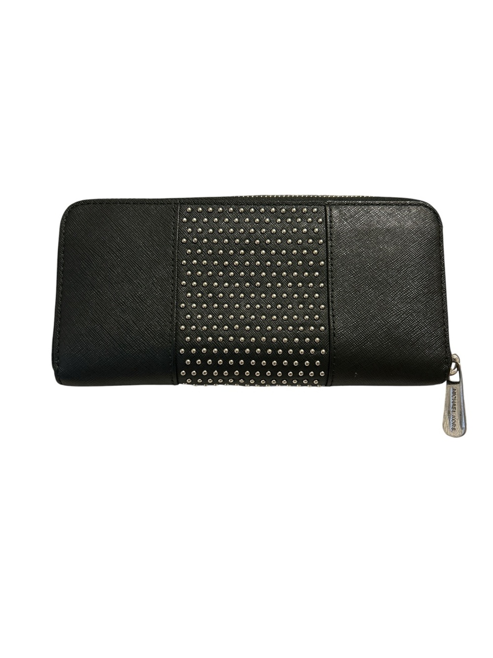 Michael Kors Black Saffiano Leather Micro-Stud Continental Wallet - Picture 2 of 8